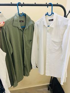 combo of Men's  Shirts - Green & White