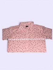 Chic Pink Dotted Button-Down Shirt