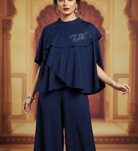 Navy Blue Layered Top