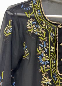 Black Chikankari Short Kurti