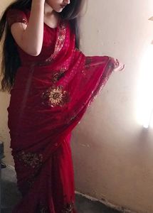Red Sequined Saree 🤌🏻♥️