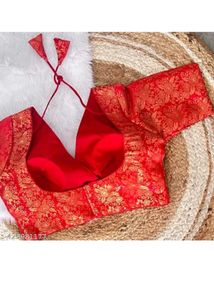 Red & Gold Brocade Blouse