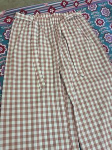 Checked Wide Leg Pants