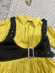 Yellow Dress with Black Harness