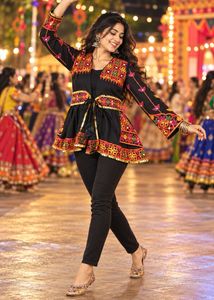 Embroidered Black Ethnic Jacket