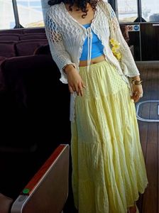 Blue Square Neck Crop Top