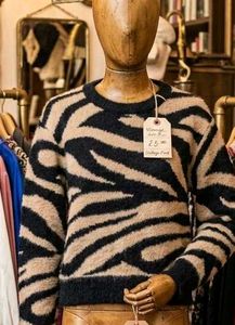 Zebra Print Pullover Sweater