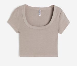 H&M Ribbed Beige Top