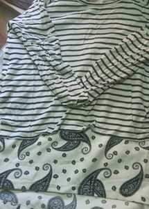 Striped Top with Paisley Print