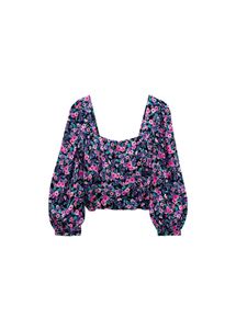 Zara Floral Print Square Neck Top