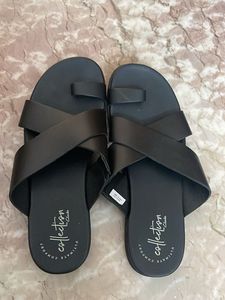 Black Cross Strap Sandals