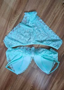 Teal Lace Bralette &amp; Panty Set