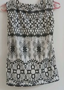 Elegant Black &amp; White Lace Top