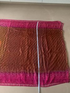 Brand New Brown &amp; Pink Leheriya Saree