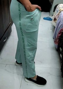 Light Blue Graphic Print Pants
