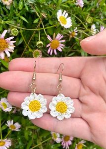 Daisy Crochet Earrings
