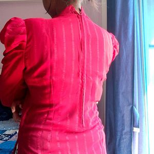 new fashion Red Mock Neck  kurti