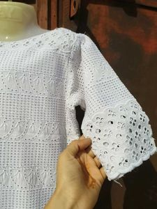 Elegant White Embroidered Dress