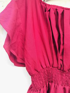 Red Flared Sleeve Dress