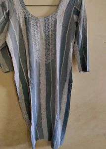 Stylish Striped Kurta with Embellishments