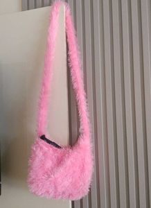 Pink Fuzzy Shoulder Bag