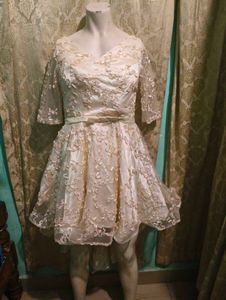 Elegant Lace High-Low Party Dress