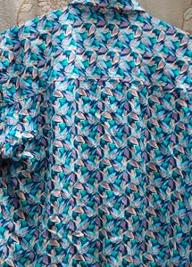 Blue Floral Print Short Sleeve Shirt and Suit