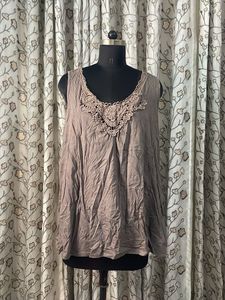 Boho Lace Trim Sleeveless Top