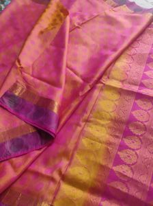 Beautiful Pink & Gold Silk Saree