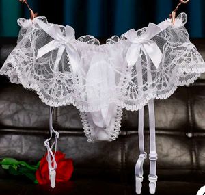 Men's lace thong sexy with garter .