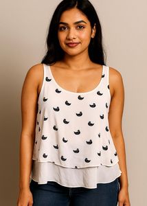 Duck Print Layered Tank Top