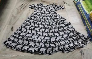 🖤 Kalamkari Black Elephant Dress