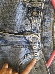 Vintage Y2K Wide leg jeans Unique Belt Detailing