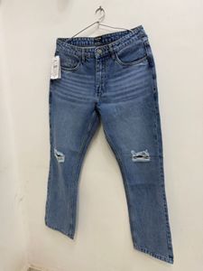 Shein Blue Distressed Denim Jeans