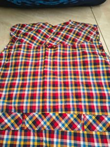Plaid shrug with Red Accents