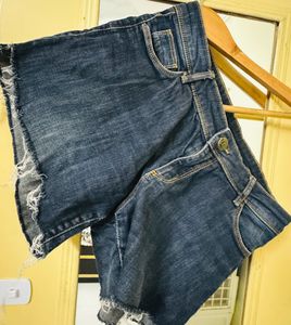 Distressed Denim Shorts