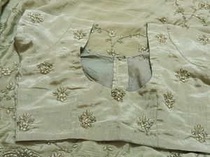 Elegant Embroidered Green Saree
