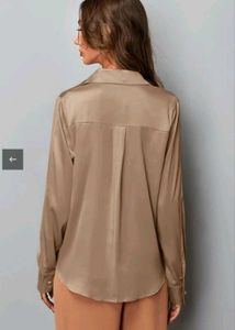 Premium Satin Collared Button-Up Shirt