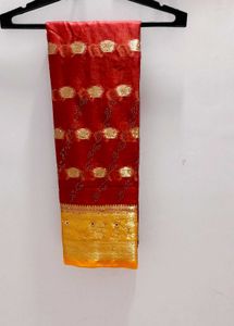 Elegant Red &amp; Gold Banarasi Saree