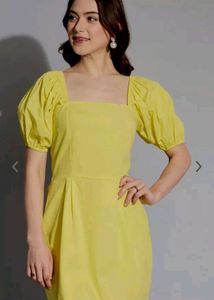 Yellow Beautiful A-Line Dress