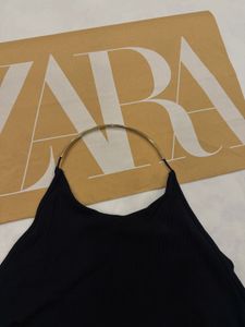 backless zara  golden ring neck top