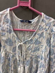 Boho Floral Print Tunic Top 🦋💙
