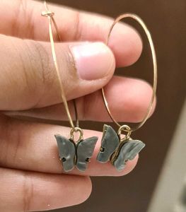 Chic Butterfly Hoop Earrings