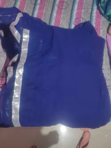 Royal Blue Dress with Silver Stripes