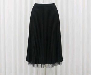 Black Pleated Midi Skirt