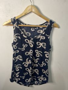 Dorothy Perkins Navy Bow Print Sleeveless Top