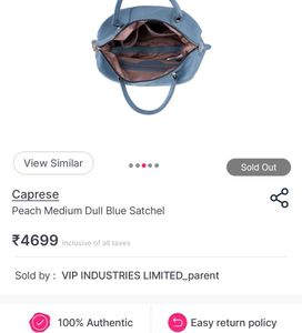 Caprese Peach satchel medium dull blue handbag