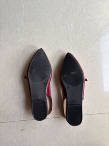 Chic Red Patent Slingback Flats (EU 34)