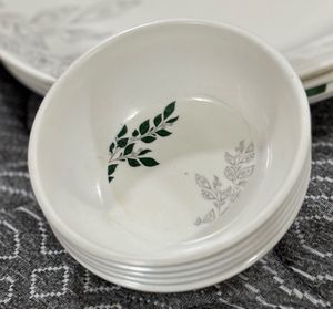 Round Leaves Print Dinner Set Pack Of 20