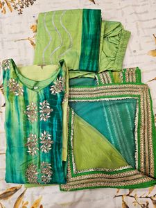Designer Green Full Suit Set